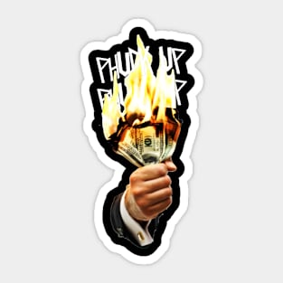 cash drought (black) Sticker